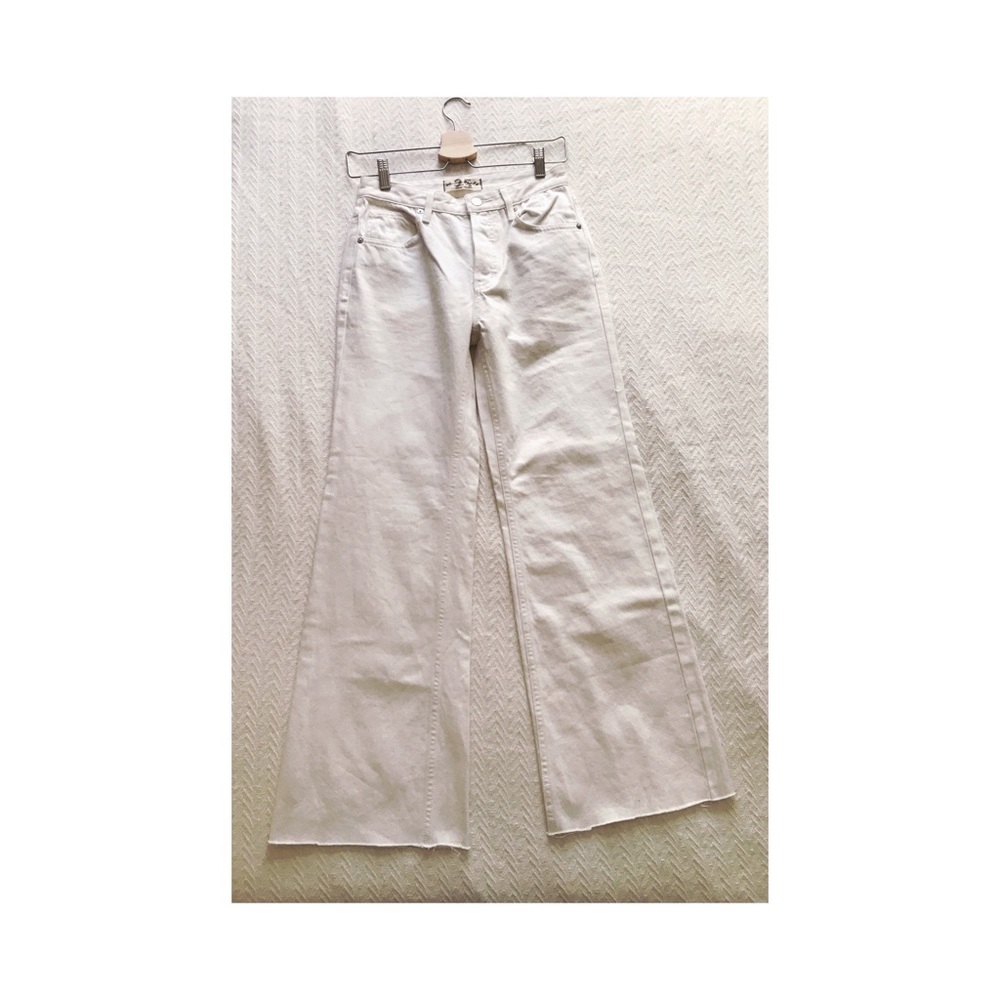 Free People Wide Leg  White Jeans